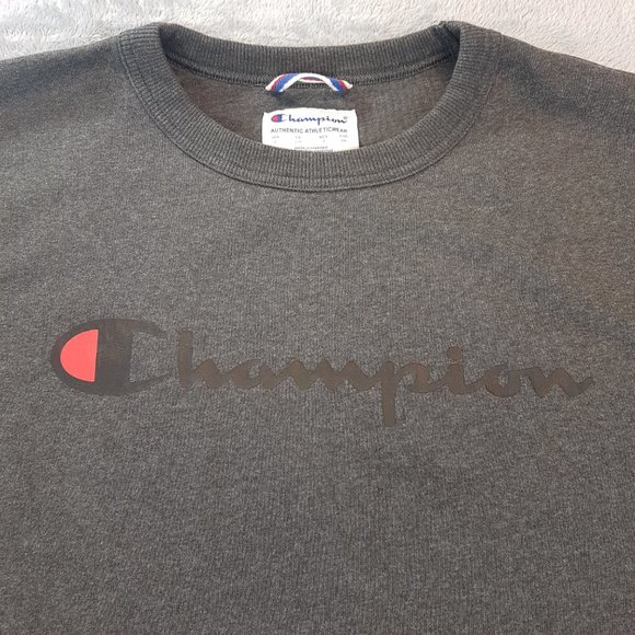 CHAMPION Sweatshirt Unisex Large US L Champion Crewneck Sweatshirt Gray Grey - Picture 6 of 13
